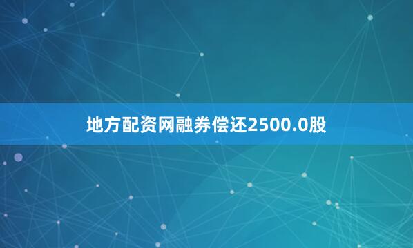 地方配资网融券偿还2500.0股